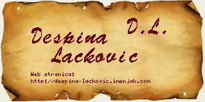 Despina Lacković vizit kartica